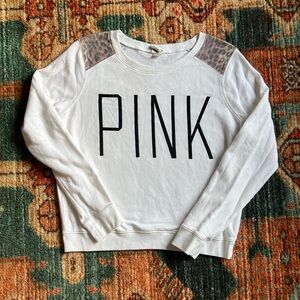 PINK Victoria's Secret White Crew Neck Sweater